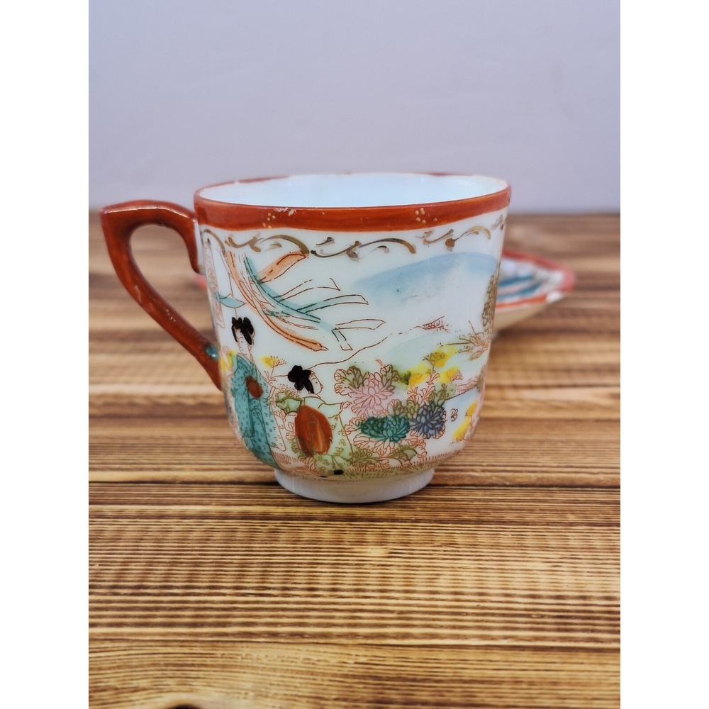 Porcelain Hand Painted Japan Demitasse Cup Saucer Lithophane‎ - Picture 7 of 10